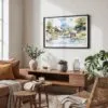 03 - Framed Chiang Mai Thailand Watercolor - Horizontal Art Print in Boho Living Room.jpg