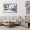 03 - Framed Key West Florida Duval Street Watercolor - Horizontal Art Print - Boho Living Room.jpg