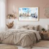 03 - Framed London Big Ben Watercolor - Horizontal Art Print in Boho Bedroom.jpg