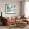 03 - Framed Miami Gardens Watercolor - Horizontal Canvas Print - Boho Living Room.jpg