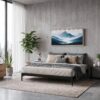 03 - Framed Misty Mountains Watercolor - Panorama Canvas Print - Modern Living Room.jpg