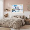 03 - Framed Singapore Marina Bays Sands Watercolor - Horizontal Art Print in Boho Bedroom.jpg