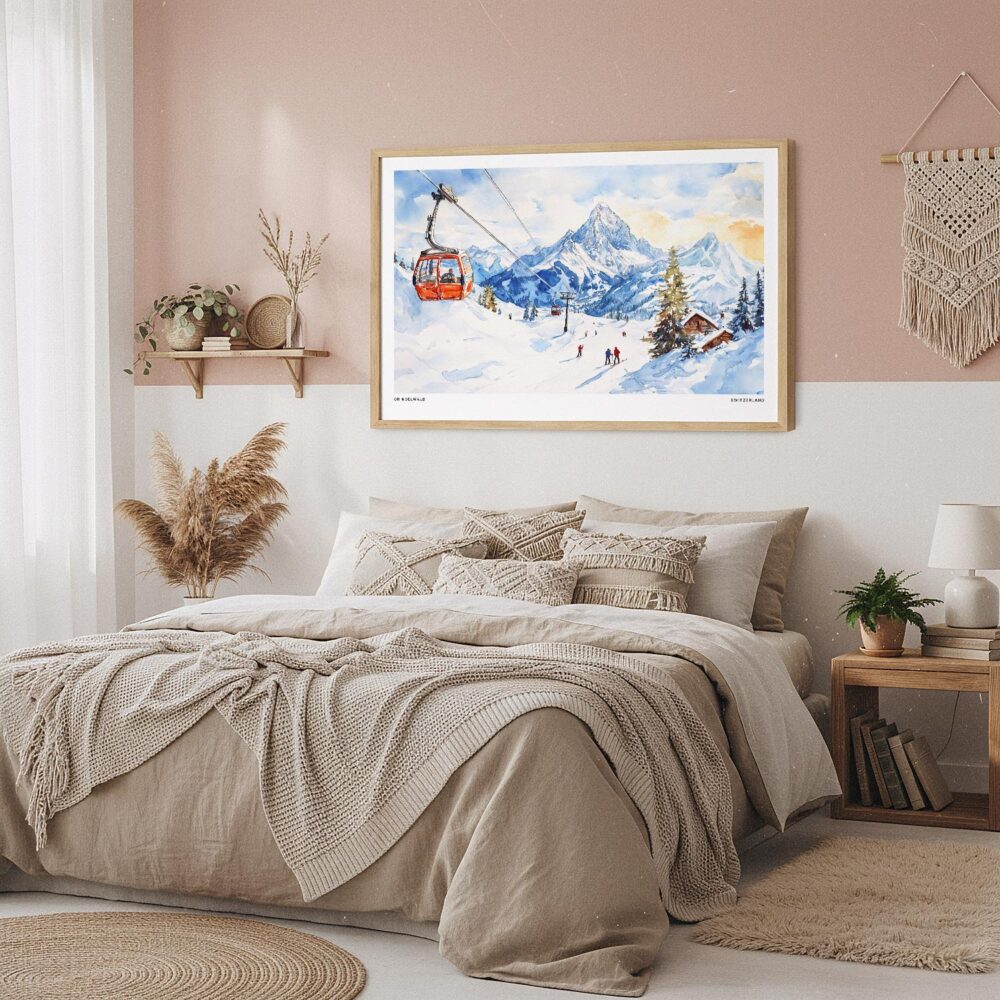 03 - Framed Skiing in Grindelwald Watercolor - Horizontal Art Print in Boho Bedroom.jpg 03 - Framed Skiing in Grindelwald Watercolor - Horizontal Art Print in Boho Bedroom.jpg