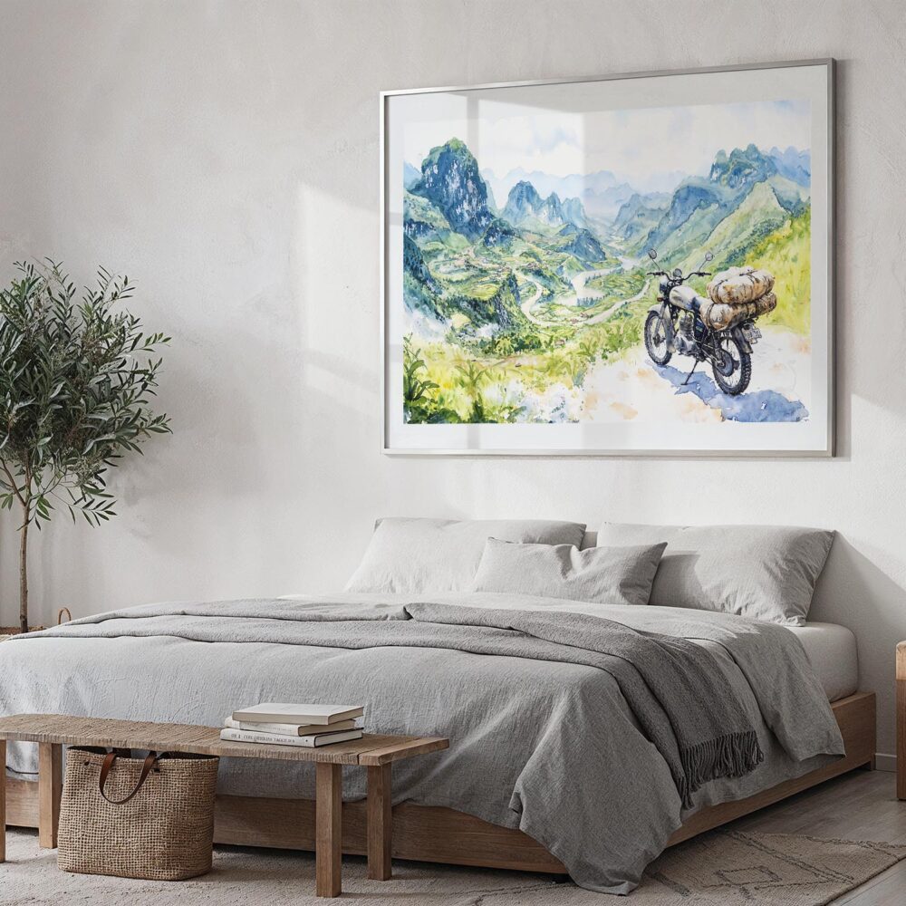 04 - 04 - Ha Giang Loop Watercolor - Horizontal Art - Digital Download - Bedroom.jpg 04 - 04 - Ha Giang Loop Watercolor - Horizontal Art - Digital Download - Bedroom.jpg