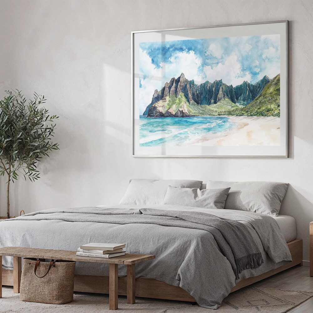 04 - 04 - Haiwaii Na Pali Coast Watercolor - Horizontal Art - Digital Download - Bedroom.jpg 04 - 04 - Haiwaii Na Pali Coast Watercolor - Horizontal Art - Digital Download - Bedroom.jpg