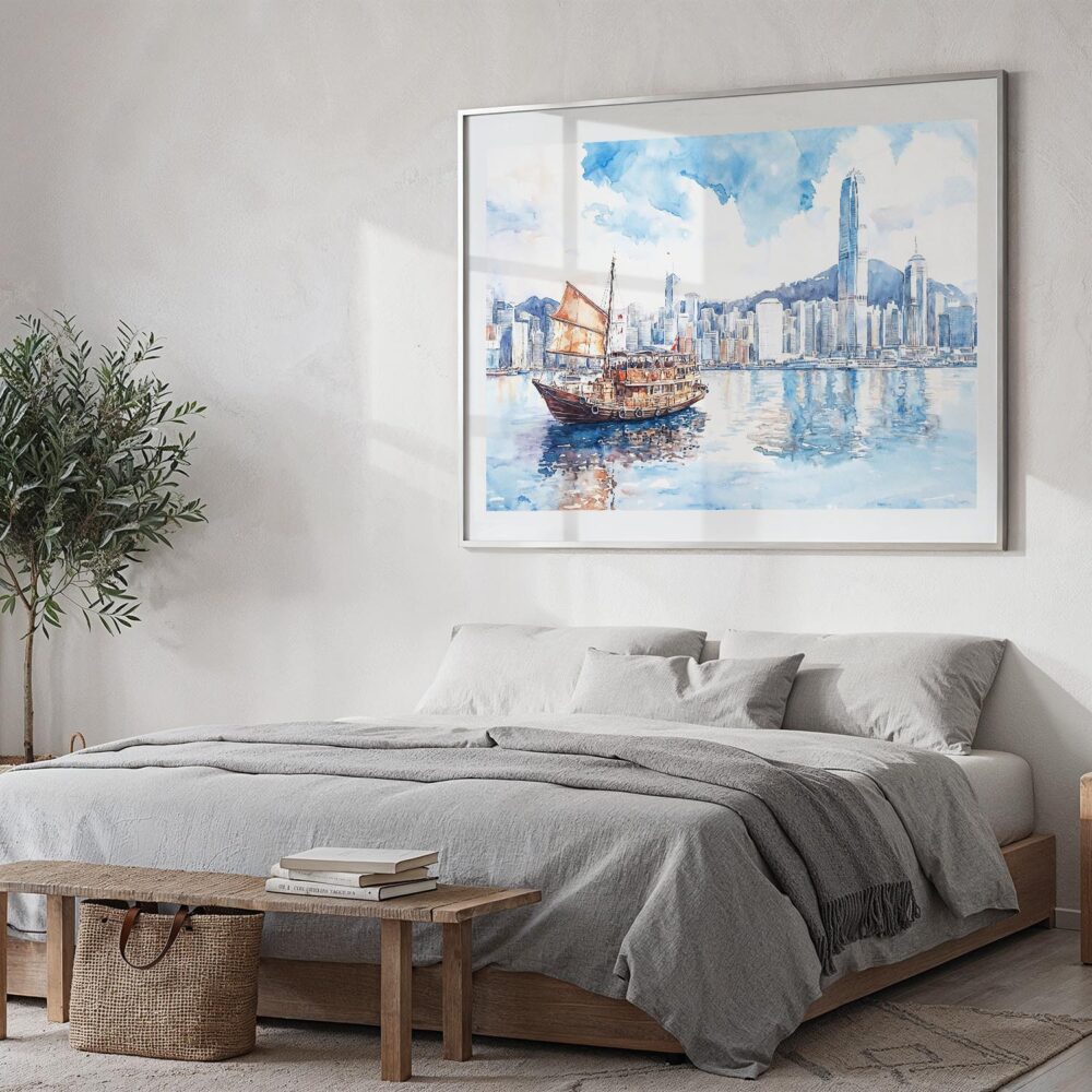 04 - 04 - Hong Kong Watercolor - Horizontal Art - Digital Download - Bedroom.jpg 04 - 04 - Hong Kong Watercolor - Horizontal Art - Digital Download - Bedroom.jpg