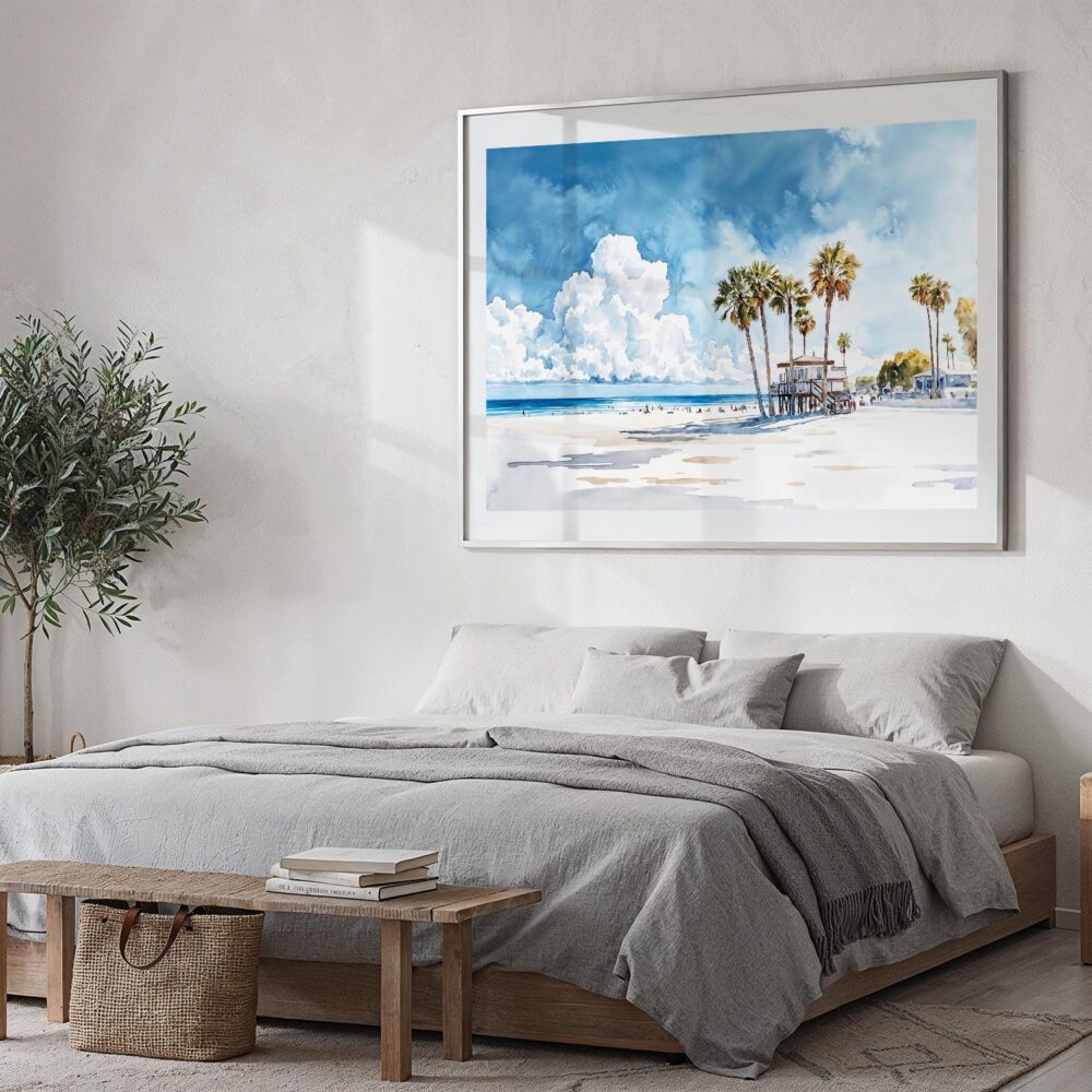 04 - 04 - Los Angeles Beach Watercolor - Horizontal Art - Digital Download - Bedroom.jpg 04 - 04 - Los Angeles Beach Watercolor - Horizontal Art - Digital Download - Bedroom.jpg