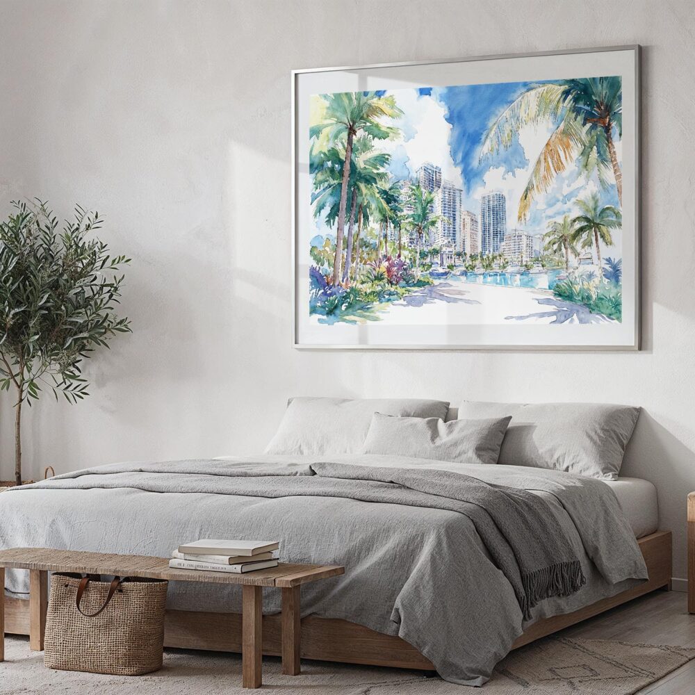 04 - 04 - Miami Gardens Watercolor - Horizontal Art - Digital Download - Bedroom.jpg 04 - 04 - Miami Gardens Watercolor - Horizontal Art - Digital Download - Bedroom.jpg