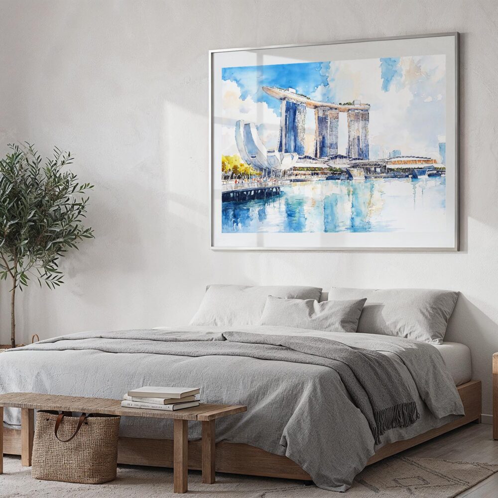04 - 04 - Singapore Marina Bays Sands Watercolor - Horizontal Art - Digital Download - Bedroom.jpg 04 - 04 - Singapore Marina Bays Sands Watercolor - Horizontal Art - Digital Download - Bedroom.jpg
