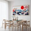 04 - Framed Abstract Japanese Landscape with Mount Fuji Art - Panorama Canvas Print - Dining Table.jpg
