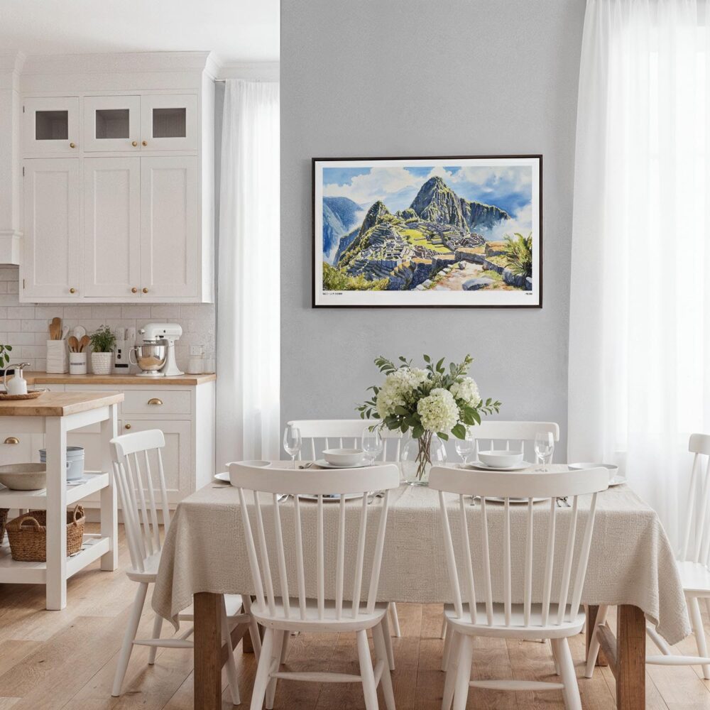 04 - Framed Machu Picchu Watercolor - Horizontal Canvas Print - Coastal Kitchen.jpg 04 - Framed Machu Picchu Watercolor - Horizontal Canvas Print - Coastal Kitchen.jpg