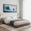 04 - Framed Misty Olympic National Park Watercolor - Panorama Canvas Print - Bedroom.jpg
