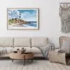 04 - Framed Montauk point lighthouse Watercolor - Horizontal Art Print - Boho Living Room.jpg