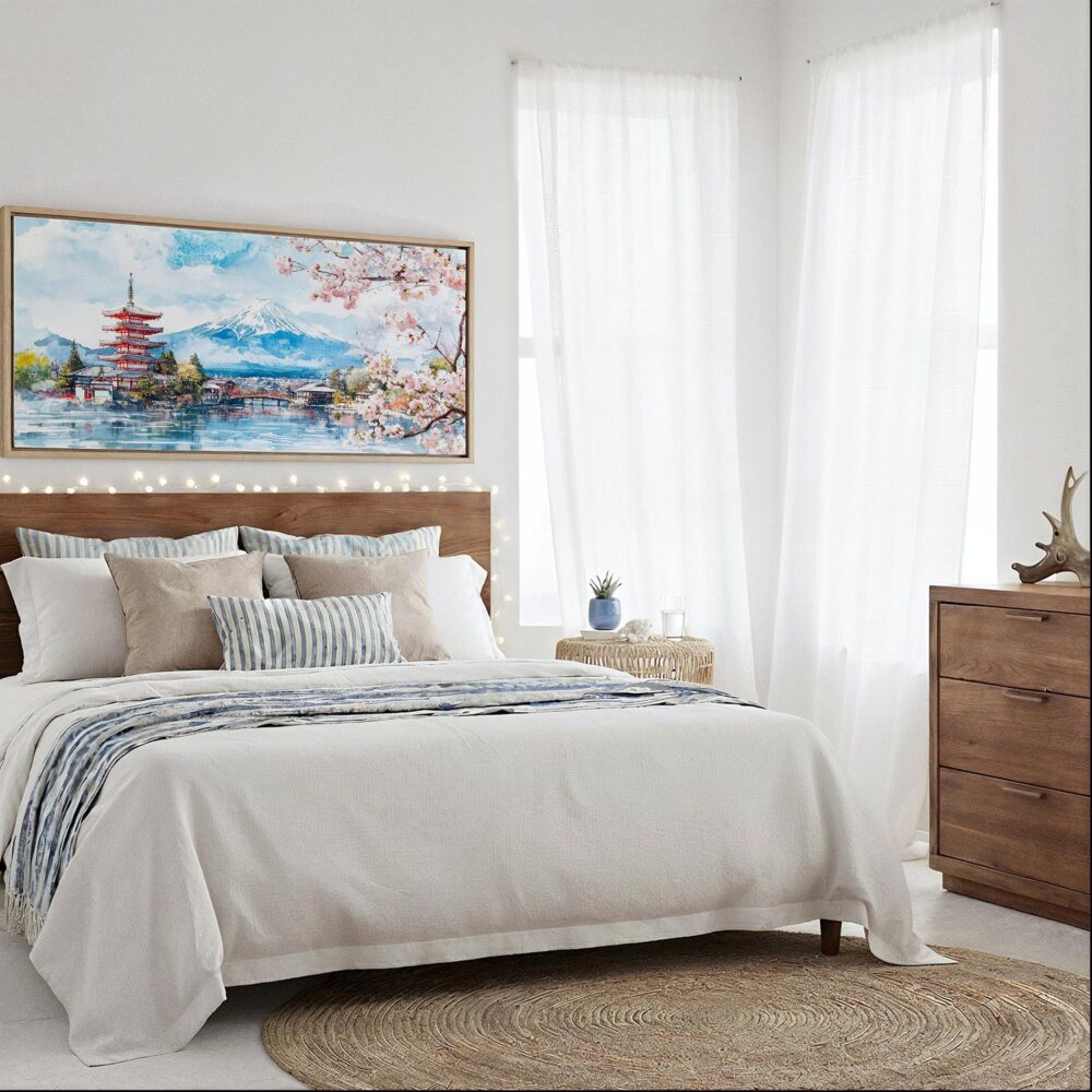 04 - Framed Mount Fuji Japan Watercolor - Panorama Canvas Print - Coastal Bedroom.jpg 04 - Framed Mount Fuji Japan Watercolor - Panorama Canvas Print - Coastal Bedroom.jpg