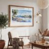 04 - Large Lake Windermere Watercolor - Horizontal Art Print in Boho Living Room with vintage Wood frame.jpg