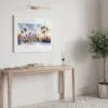 04 - Los Angeles Skyline Watercolor - Horizontal Art Print in Hallway with White Frame.jpg