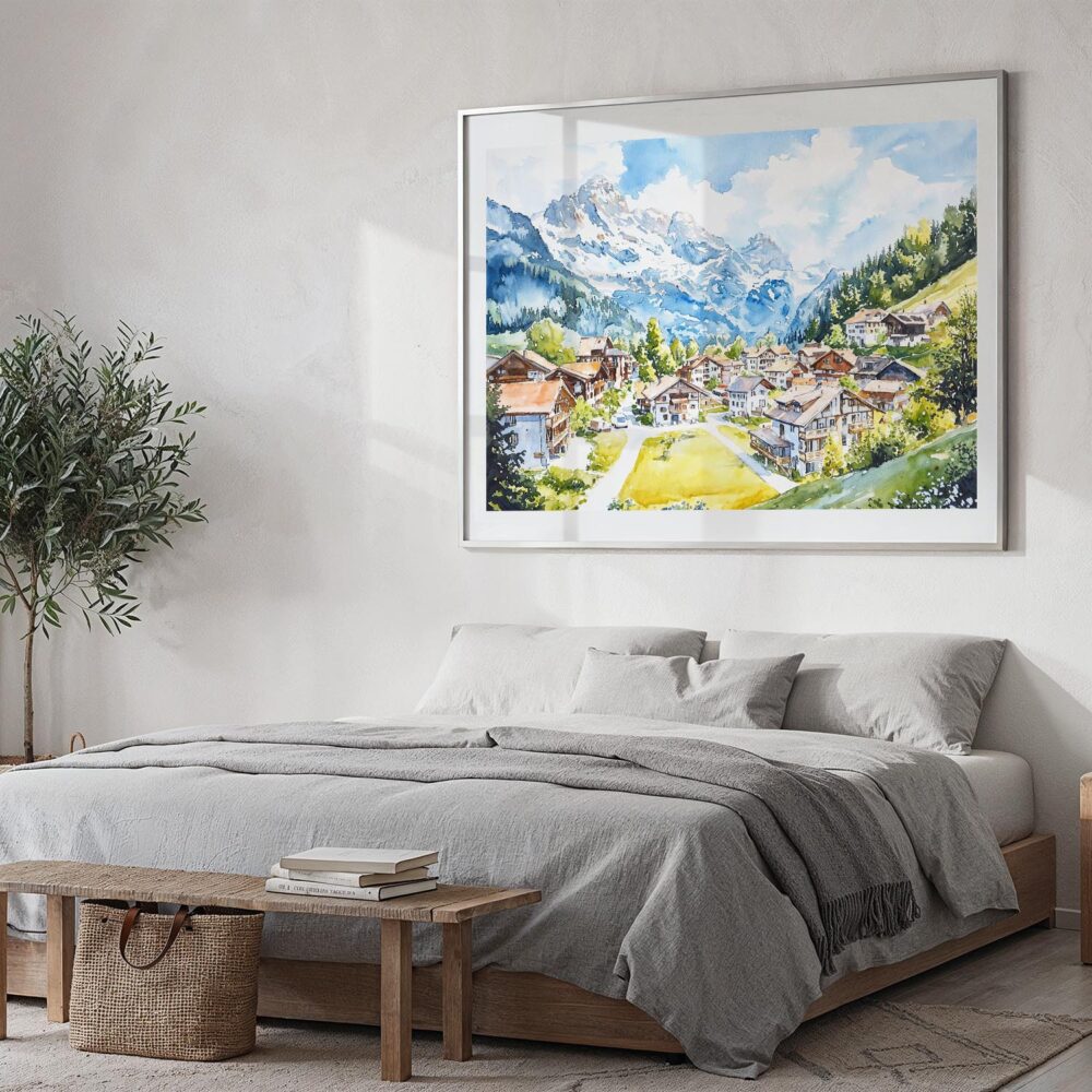 05 - 04 - Grindelwald Watercolor - Horizontal Art - Digital Download - Bedroom.jpg 05 - 04 - Grindelwald Watercolor - Horizontal Art - Digital Download - Bedroom.jpg