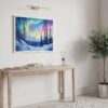 05 - 05 - Fairbanks Alaska Northern Lights Watercolor - Horizontal Art - Digital Download - Hallway.jpg