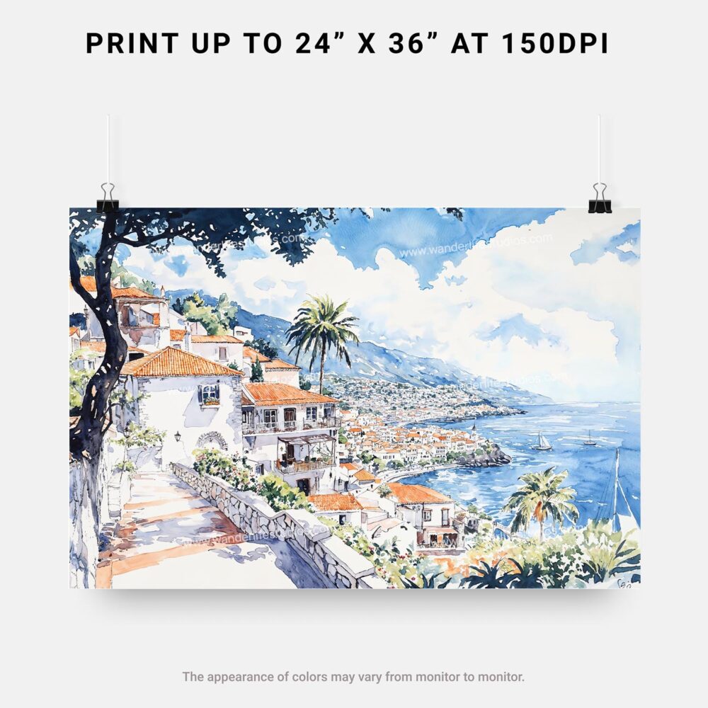 05 - 07 - Funchal Portugal Watercolor - Horizontal Art - Digital Download - Print Size.jpg 05 - 07 - Funchal Portugal Watercolor - Horizontal Art - Digital Download - Print Size.jpg