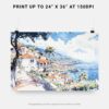 05 - 07 - Funchal Portugal Watercolor - Horizontal Art - Digital Download - Print Size.jpg