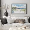 05 - Black Framed Inishowen Ireland Watercolor - Horizontal Art Print in Scandi Living Room Above Couch.jpg
