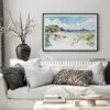 05 - Black Framed Inishowen Ireland Watercolor - Horizontal Art Print in Scandi Living Room Above Couch.jpg
