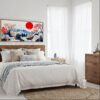 05 - Framed Abstract Japanese Landscape with Mount Fuji Art - Panorama Canvas Print - Coastal Bedroom.jpg