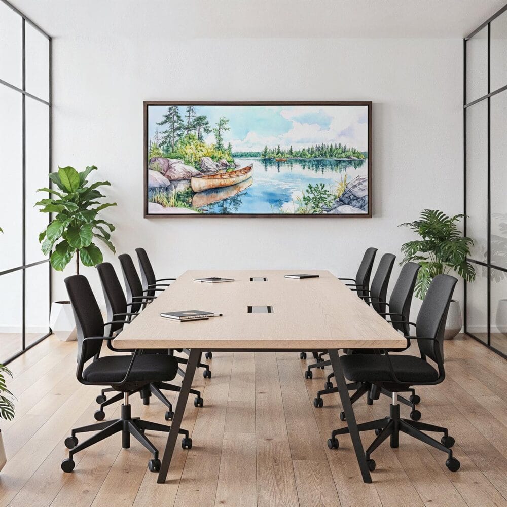 05 - Framed Boundary Waters Watercolor - Panorama Canvas Print - Office.jpg 05 - Framed Boundary Waters Watercolor - Panorama Canvas Print - Office.jpg
