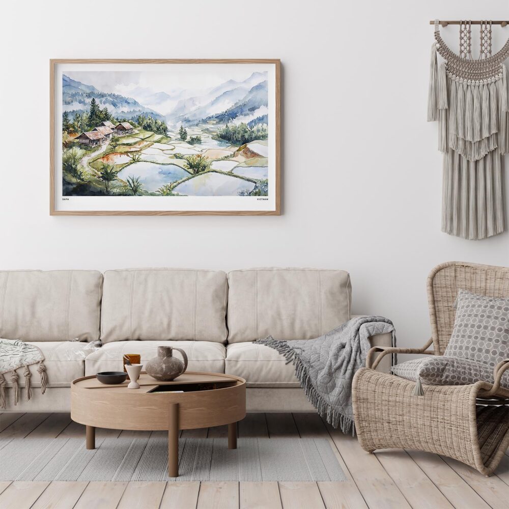 05 - Framed Misty Sapa Watercolor - Horizontal Art Print - Boho Living Room.jpg 05 - Framed Misty Sapa Watercolor - Horizontal Art Print - Boho Living Room.jpg