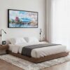 05 - Framed Mount Fuji Japan Watercolor - Panorama Canvas Print - Bedroom.jpg