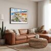 05 - Framed Nice France Watercolor - Horizontal Canvas Print - Boho Living Room.jpg