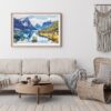 05 - Framed Norway Fjords Watercolor - Horizontal Art Print - Boho Living Room.jpg