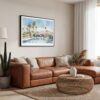 05 - Framed Palm Springs Watercolor - Horizontal Canvas Print - Boho Living Room.jpg
