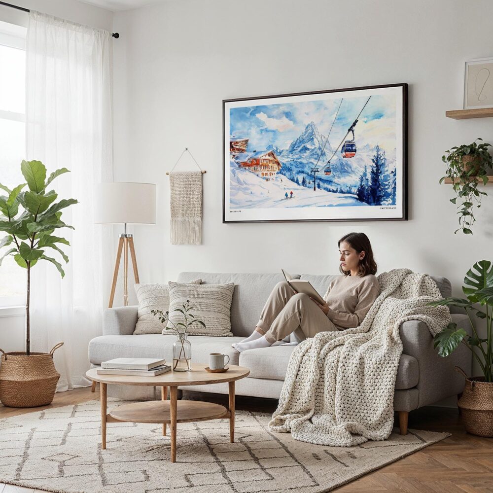 05 - Framed Skiing in Swiss Alps Watercolor - Horizontal Canvas Print - Scandi Living Room.jpg 05 - Framed Skiing in Swiss Alps Watercolor - Horizontal Canvas Print - Scandi Living Room.jpg