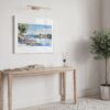 05 - Lake Windermere Watercolor - Horizontal Art Print in Hallway with White Frame.jpg
