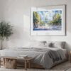 05 - Large Madison Watercolor - Horizontal Art Print in Bedroom with Silver Metal Frame.jpg