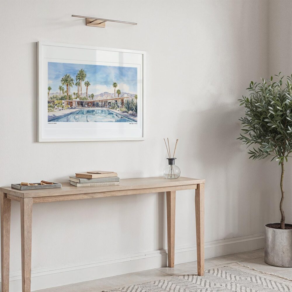 05 - Palm Springs Watercolor - Horizontal Art Print in Hallway with White Frame.jpg 05 - Palm Springs Watercolor - Horizontal Art Print in Hallway with White Frame.jpg