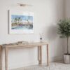 05 - Palm Springs Watercolor - Horizontal Art Print in Hallway with White Frame.jpg