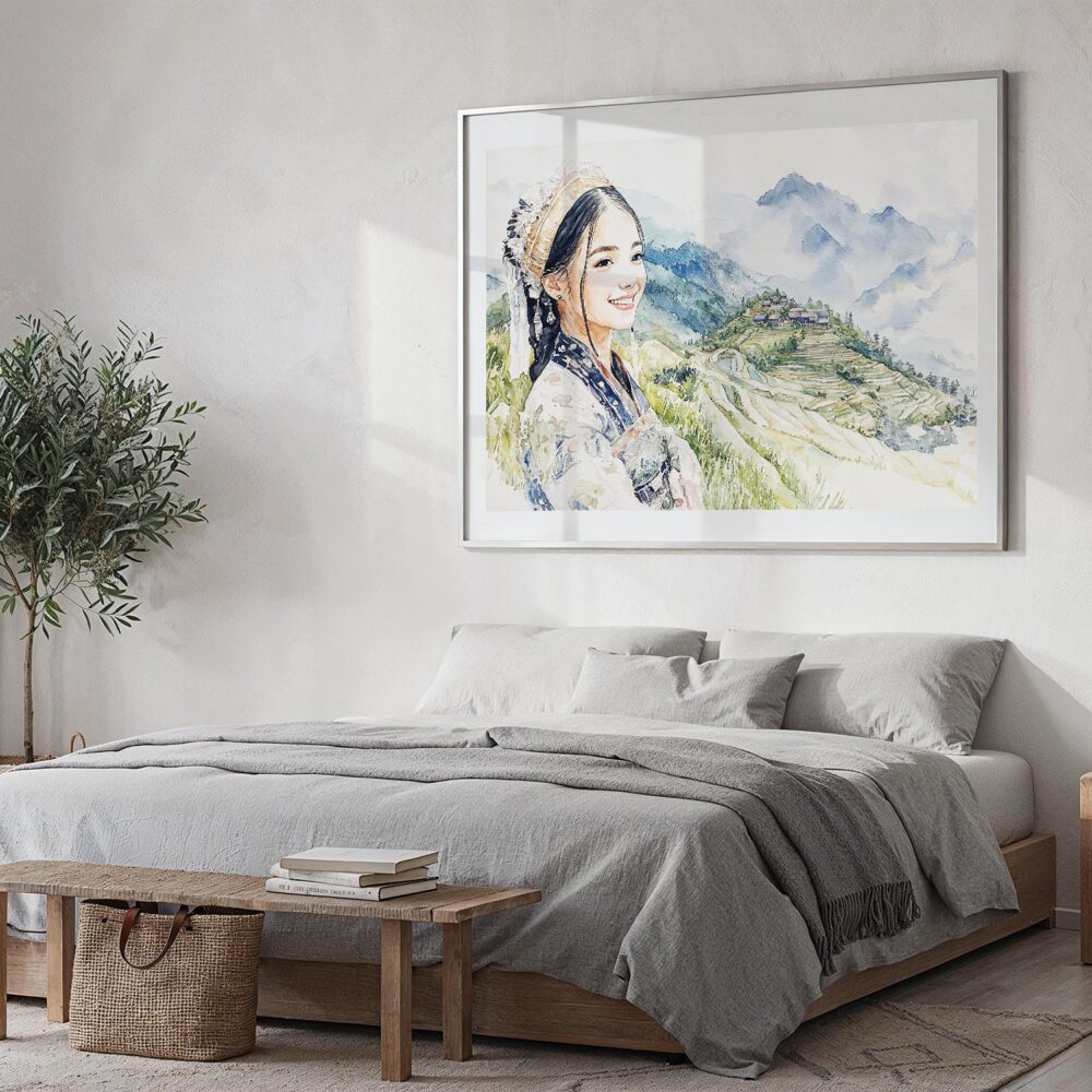 06 - 04 - Hmong Woman in Sapa Vietnam Watercolor - Horizontal Art - Digital Download - Bedroom.jpg 06 - 04 - Hmong Woman in Sapa Vietnam Watercolor - Horizontal Art - Digital Download - Bedroom.jpg