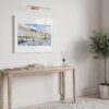 06 - Copenhagen Denmark Harbor Watercolor - Horizontal Art Print in Hallway with White Frame.jpg