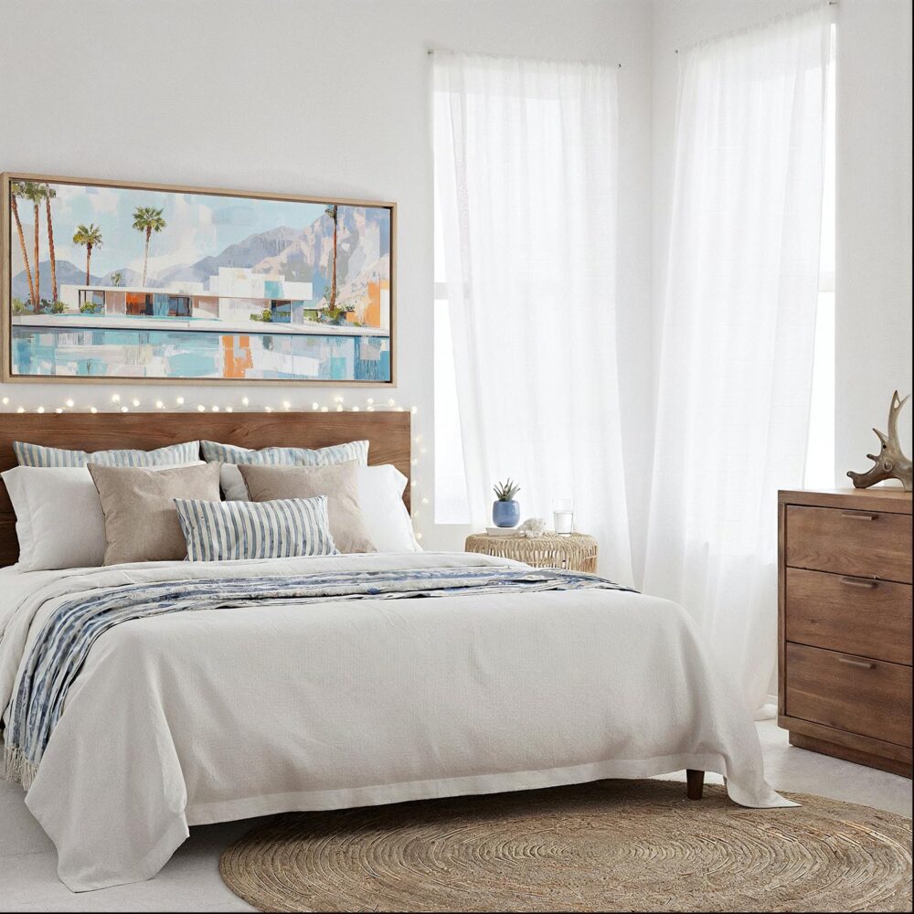 06 - Framed Abstract Geometric Palm Springs Artwork - Panorama Canvas Print - Coastal Bedroom.jpg 06 - Framed Abstract Geometric Palm Springs Artwork - Panorama Canvas Print - Coastal Bedroom.jpg