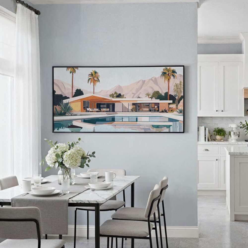 06 - Framed Abstract Midcentury Palm Springs Artwork - Panorama Canvas Print - Coastal Kitchen.jpg 06 - Framed Abstract Midcentury Palm Springs Artwork - Panorama Canvas Print - Coastal Kitchen.jpg