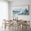 06 - Framed Cold Yellowstone Bison Watercolor - Panorama Canvas Print - Dining Table.jpg