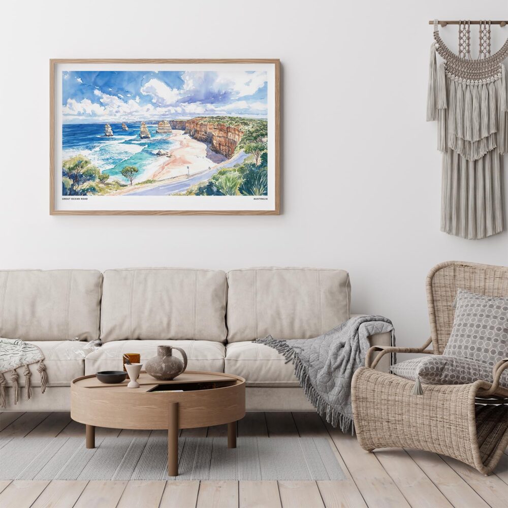 06 - Framed Great Ocean Road Australia Watercolor - Horizontal Art Print - Boho Living Room.jpg 06 - Framed Great Ocean Road Australia Watercolor - Horizontal Art Print - Boho Living Room.jpg