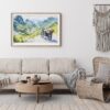 06 - Framed Ha Giang Loop Watercolor - Horizontal Art Print - Boho Living Room.jpg