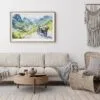 06 - Framed Ha Giang Loop Watercolor - Horizontal Art Print - Boho Living Room.jpg
