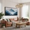 06 - Framed Misty Mountains Watercolor - Panorama Canvas Print - Living Room.jpg