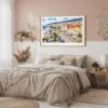 06 - Framed Nice France Watercolor - Horizontal Art Print in Boho Bedroom.jpg