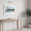 06 - Haiwaii Na Pali Coast Watercolor - Horizontal Art Print in Hallway with White Frame.jpg
