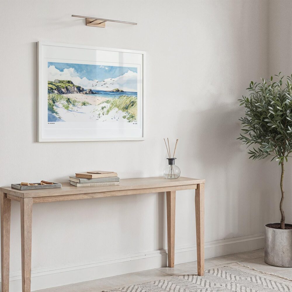 06 - Inishowen Ireland Watercolor - Horizontal Art Print in Hallway with White Frame.jpg 06 - Inishowen Ireland Watercolor - Horizontal Art Print in Hallway with White Frame.jpg